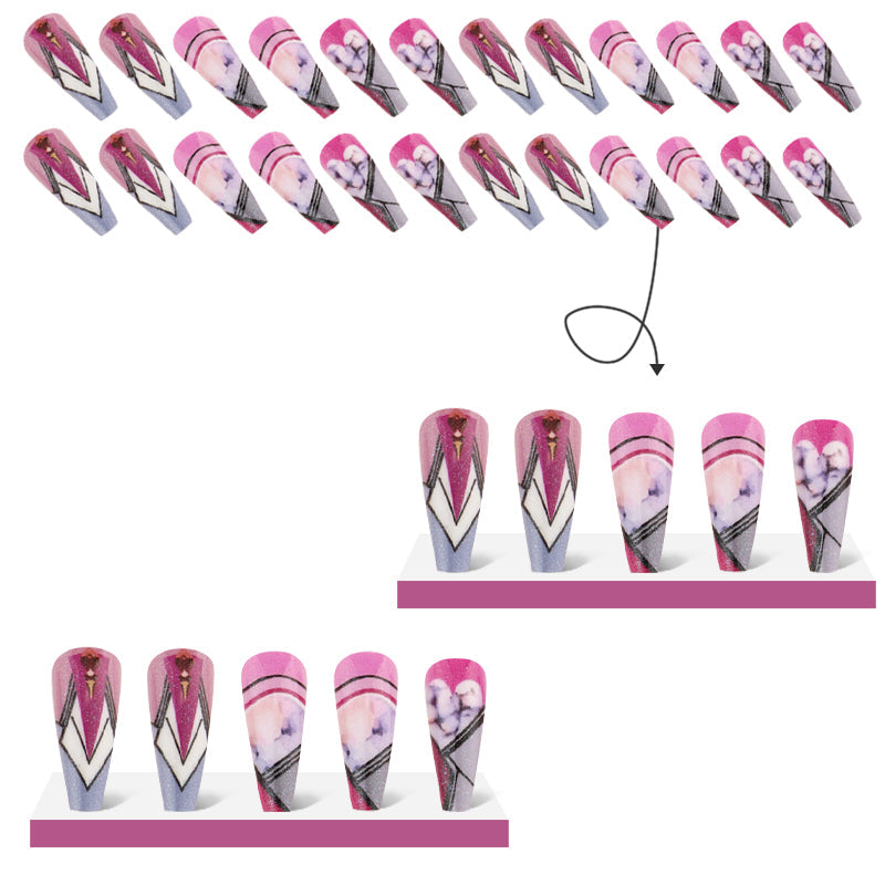 Press-on Nails Pink Tuxedo
