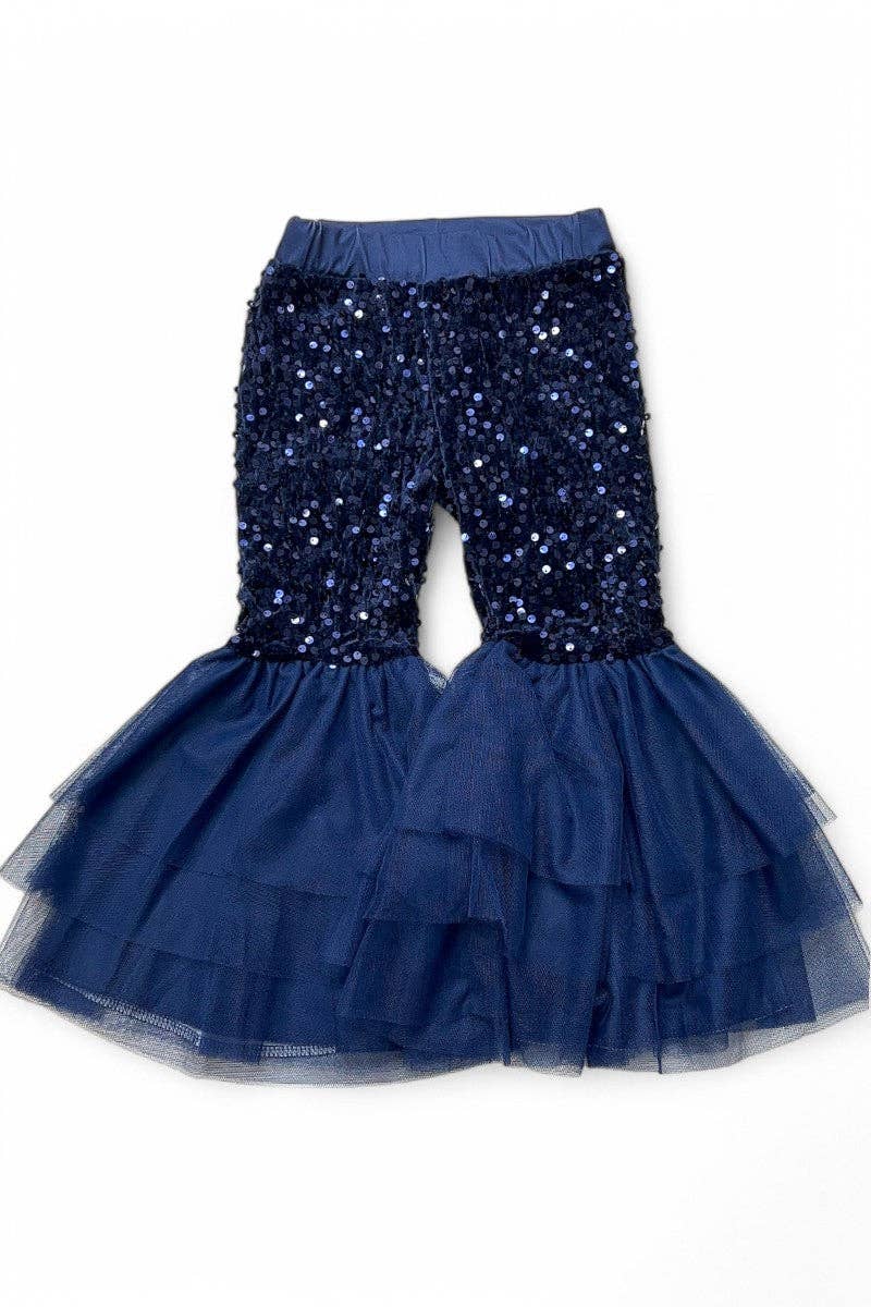Navy blue sequins bell bottoms. OFG42790 SOL