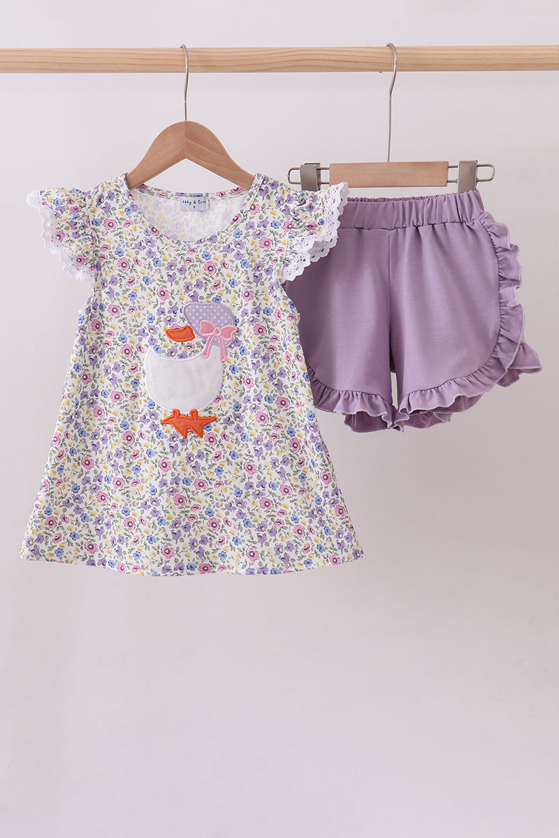 Goose Floral Appliqué Set