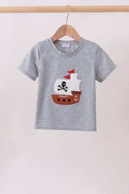 Gray Ship Applique Top