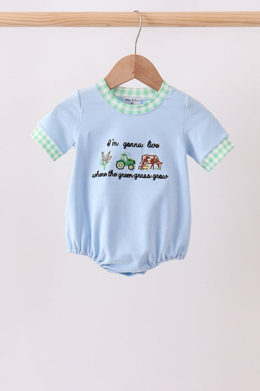 Blue Farm Embroidered Bubble