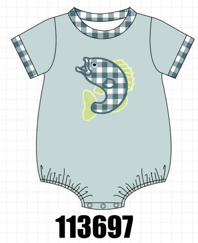 Green Fish Applique Bubble
