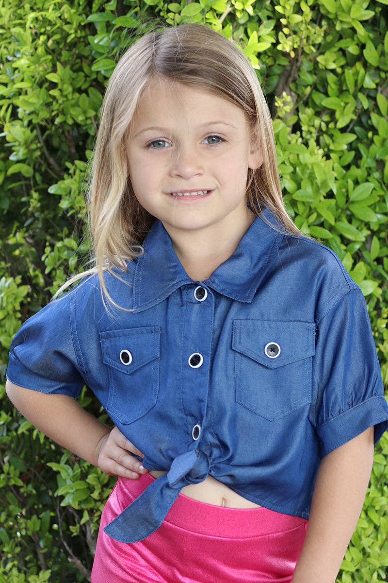 DENIM BLUE KNOT TOP. 2023TT AMY
