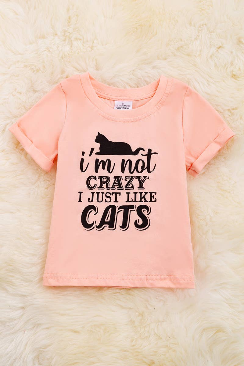 I'M NOT CRAZY..  LIKE CATS" PINK TEE SHIRT.   TPG25154002 AE