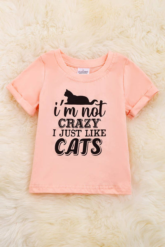 I'M NOT CRAZY..  LIKE CATS" PINK TEE SHIRT.   TPG25154002 AE