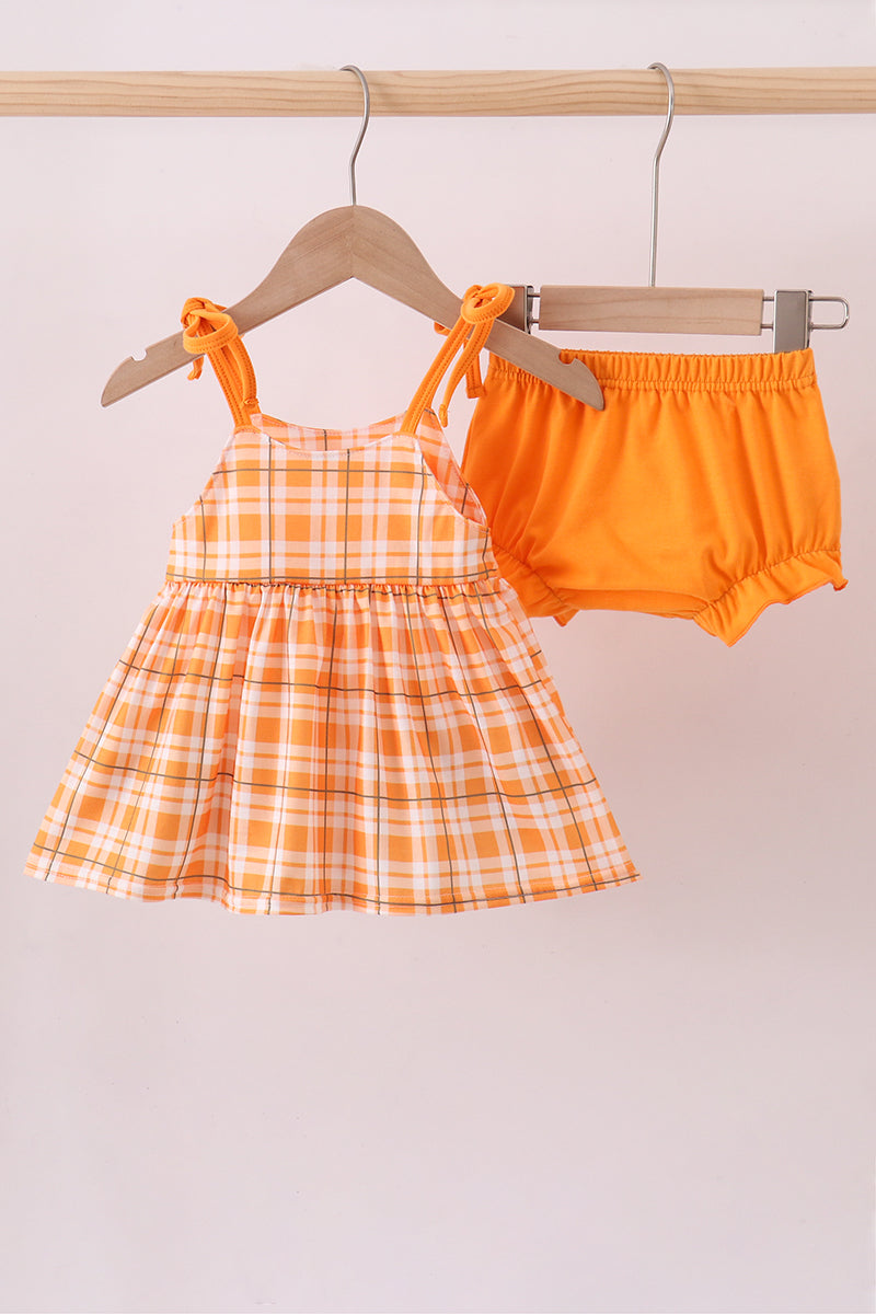 Tennessee Go vols applique plaid bloomer set