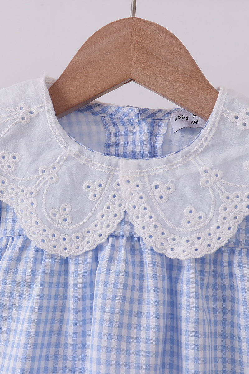 Blue Gingham Lace Bubble