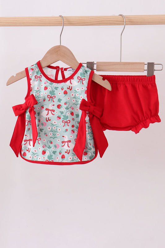Strawberry Goose Ruffle Bloomer Set