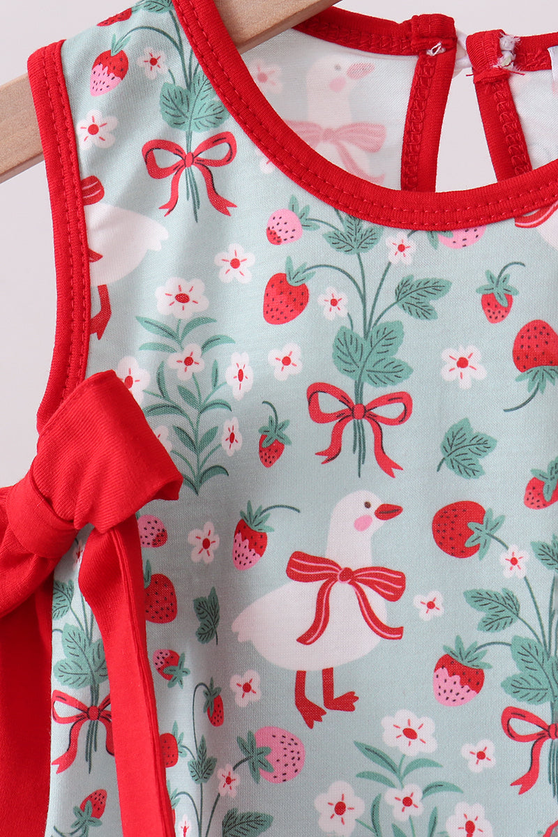 Strawberry Goose Ruffle Bloomer Set