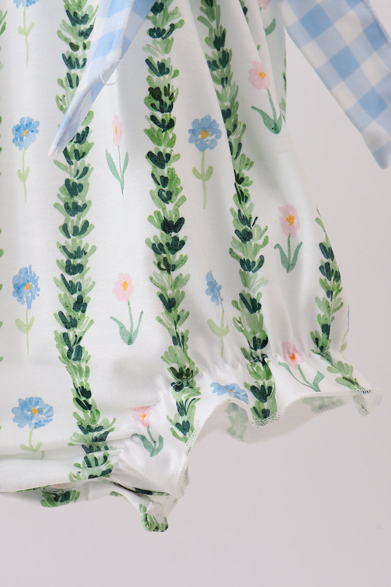 Green Floral Ruffle Bubble
