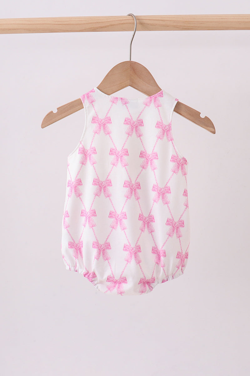 Pink Bow Goose Applique Bubble