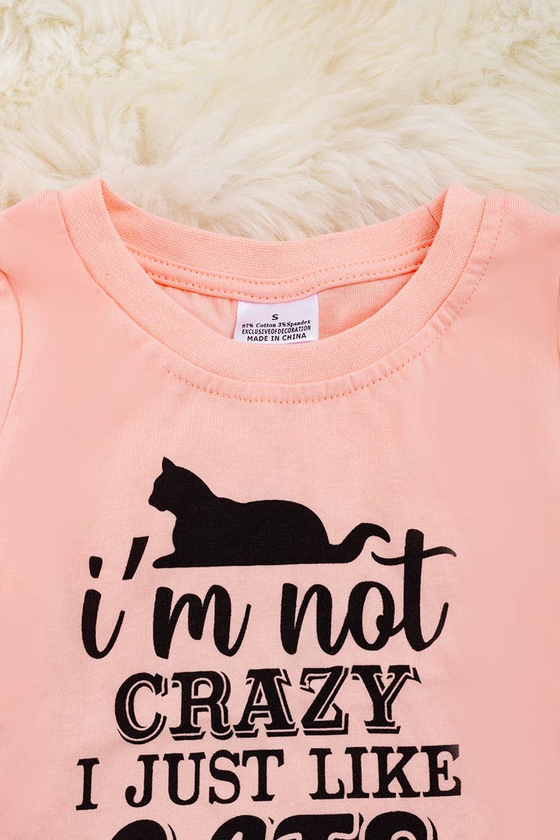 I'M NOT CRAZY..  LIKE CATS" PINK TEE SHIRT.   TPG25154002 AE