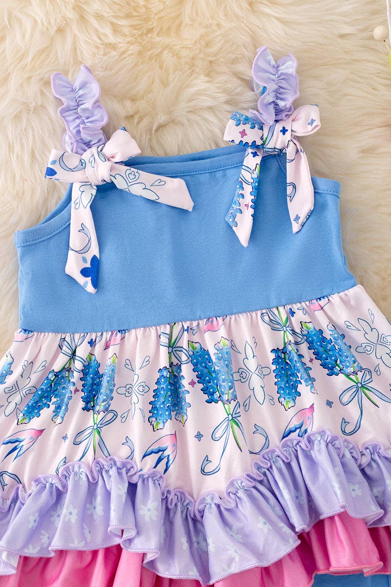 Bluebonnet ruffle top & short set. OFG42983 SOL