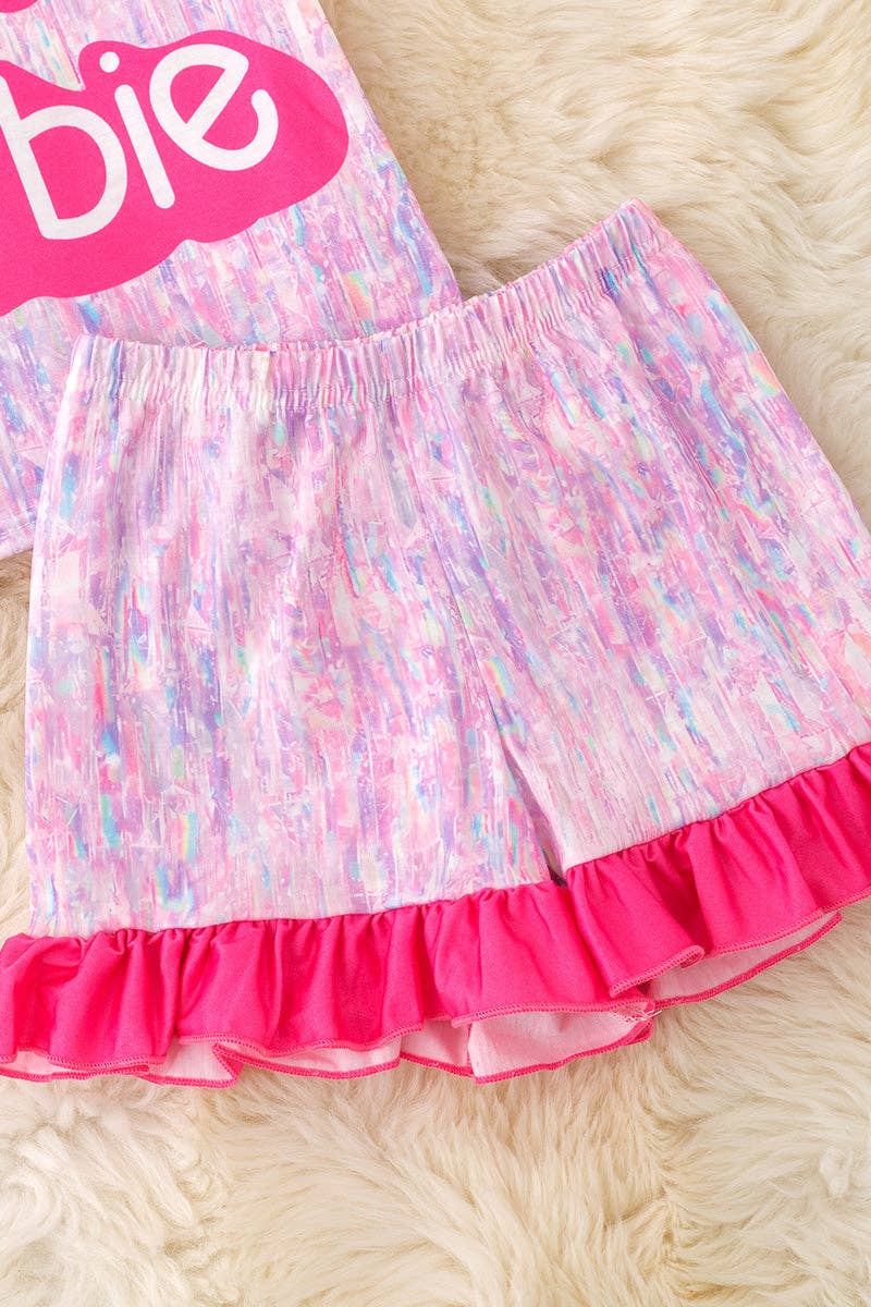Holographic printed girls 2 piece set.  OFG50606 AMY